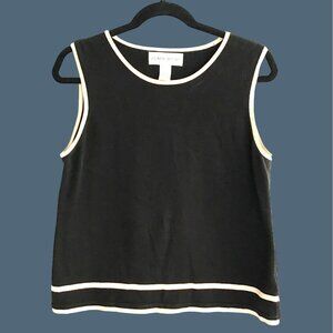JONES WEAR - WOMENS BLACK/TAN 100% COTTON TOP SIZE LARGE